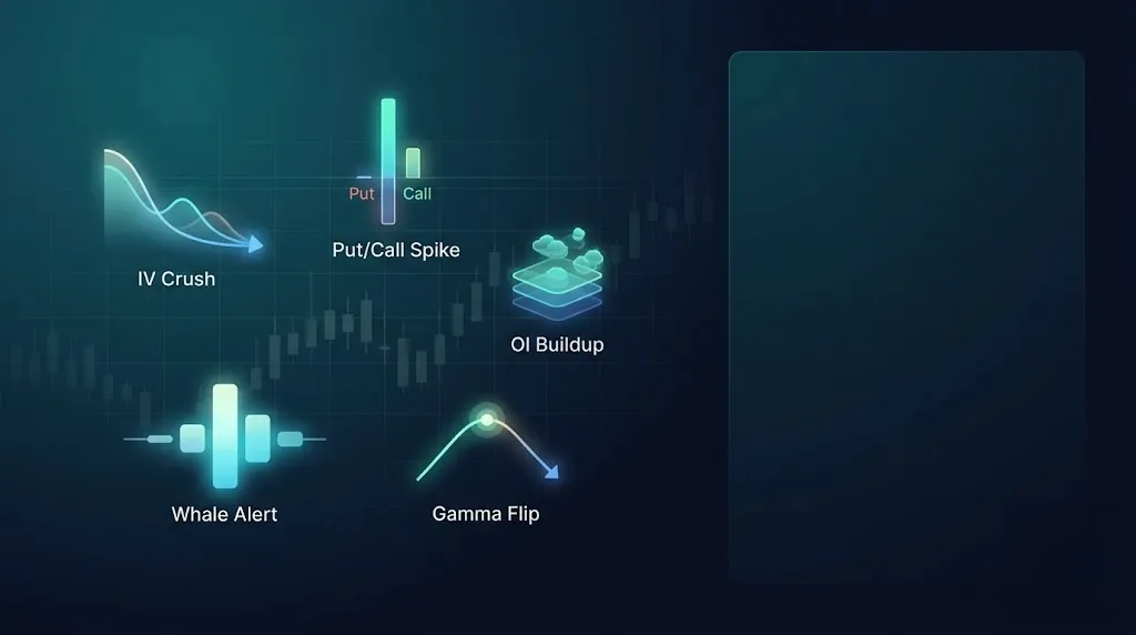 Options Radars illustration highlighting the Whale Alert signal family